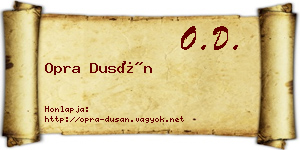 Opra Dusán névjegykártya